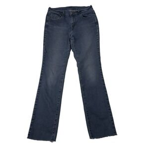 Levi's 505 Straight Leg Women's Size 6L‎ 28x34 Cropped Jeans Dark Wash Raw Hem